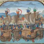 A miniature of the battle from Jean Froissart's Chronicles, 15th century. BNF, fr. 2643 fol. 72.