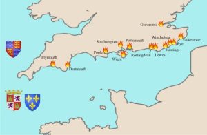 Main attacks on English Ports by the French during the Hundred Years War