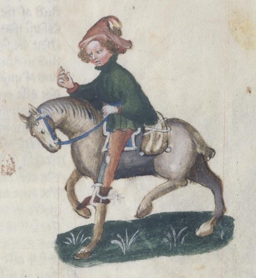 The Canon's Yeoman's Tale. Illustration from the Ellesmere Manuscript, a copy of Chaucer's Canterbury Tales