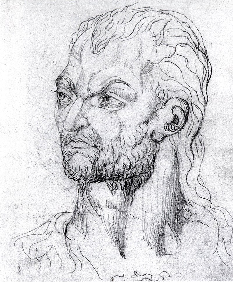 Owain Glyndwyr as portrayed by William Blake in his series, Visionary heads