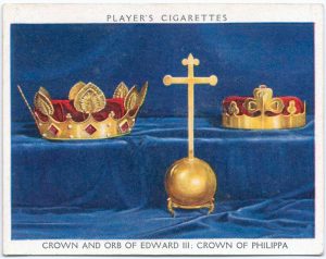 Crown and orb of Edward III; crown of Philippa.