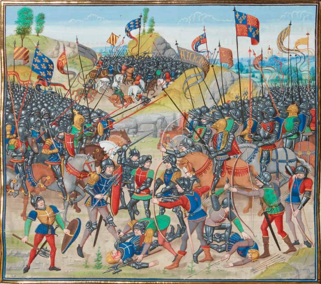 Illustration of the Battle of Auray, from Froissart's Chronicle.
