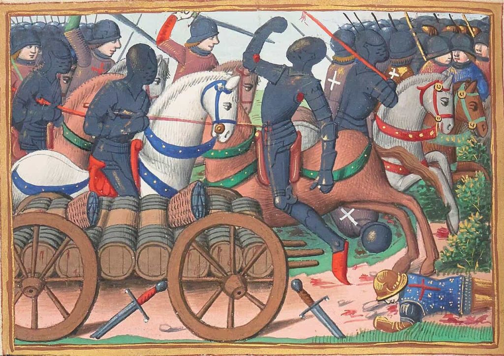 15th century depiction of the battle of Rouvray (battle of the Herrings)