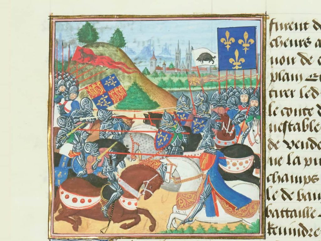 Battle of Patay illustrated in Chartier's Chronicle.