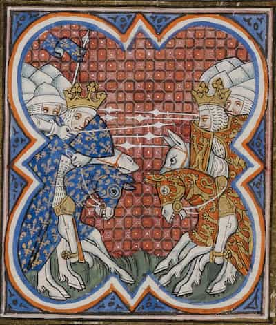 Battle of Poitiers, 1356. BnF, Français 2813 f.399.