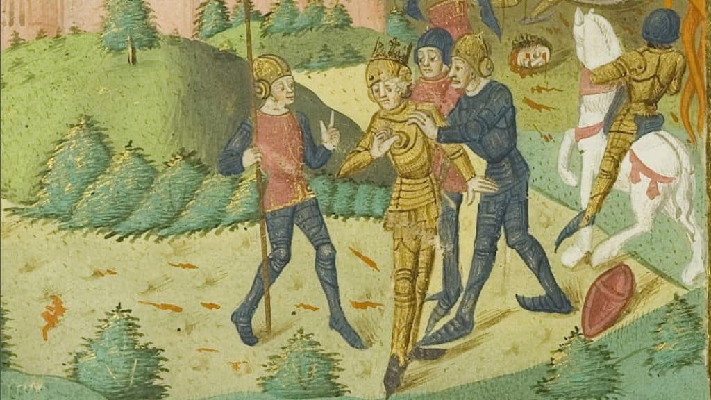 Capture of John II of France at the Battle of Poitiers.