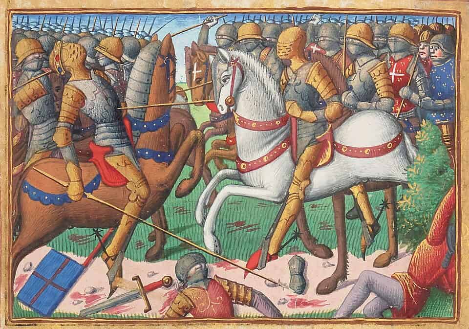 Medieval illustration of the Battle of Baugé.
