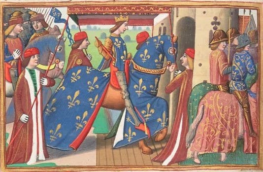 Charles VII entering Paris after its recovery from the English in 1436.